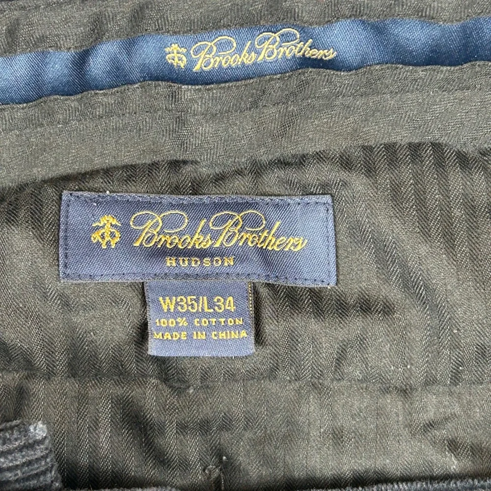 Brooks Brothers Hudson Corduroy Pants Mens W35 L33 Dark Blue‎ Straight Leg - Picture 8 of 11